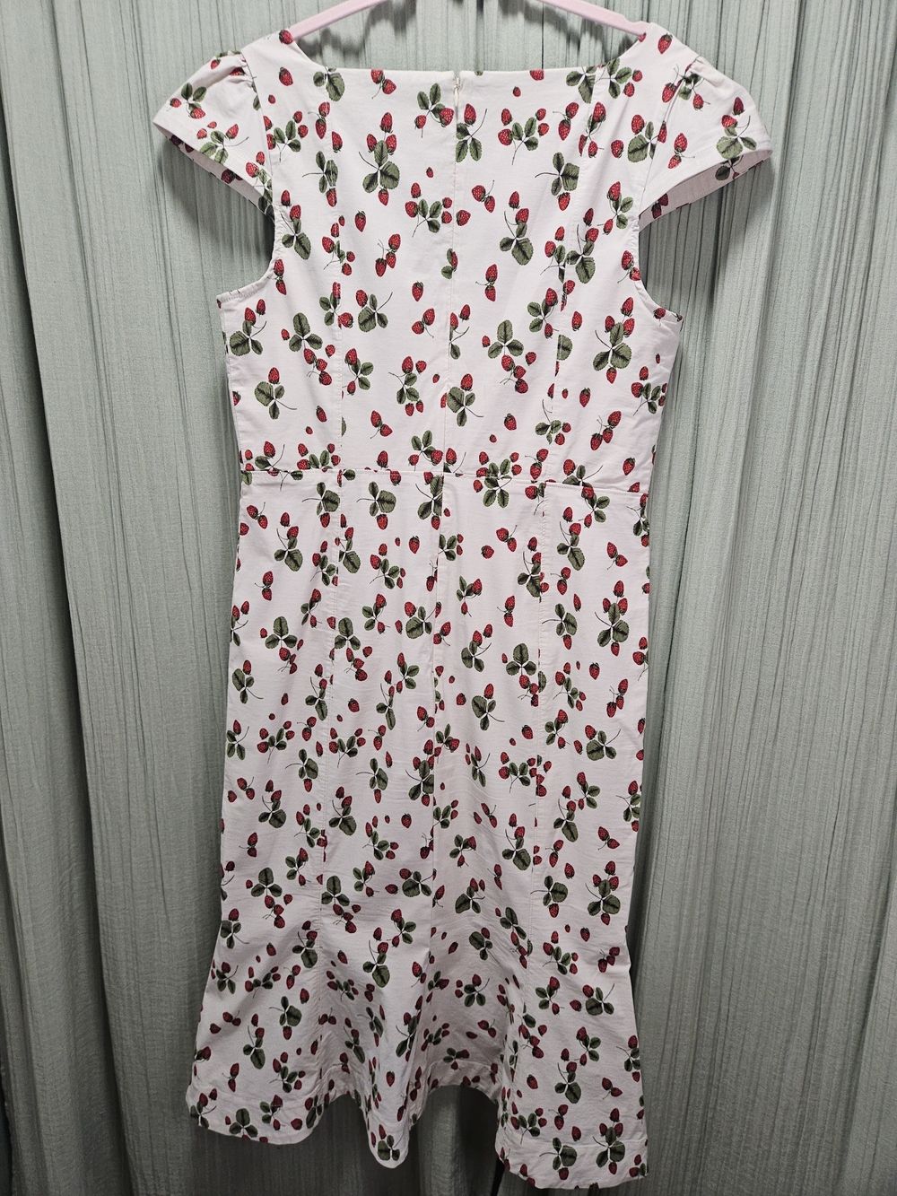 Anthropologie Maeve White Maxi Dress with Red Strawberry Print - Picture 8 of 11